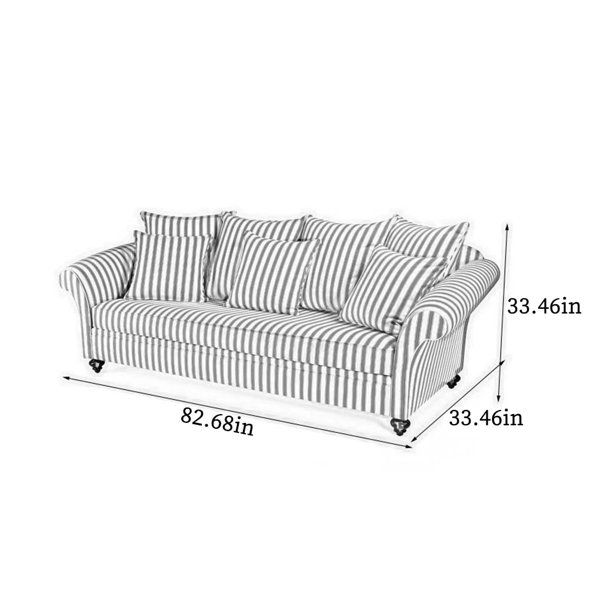 椅子 vintage sofa stripe Vintage Mid-Century Striped Sofa For Sale at 1stDibs
